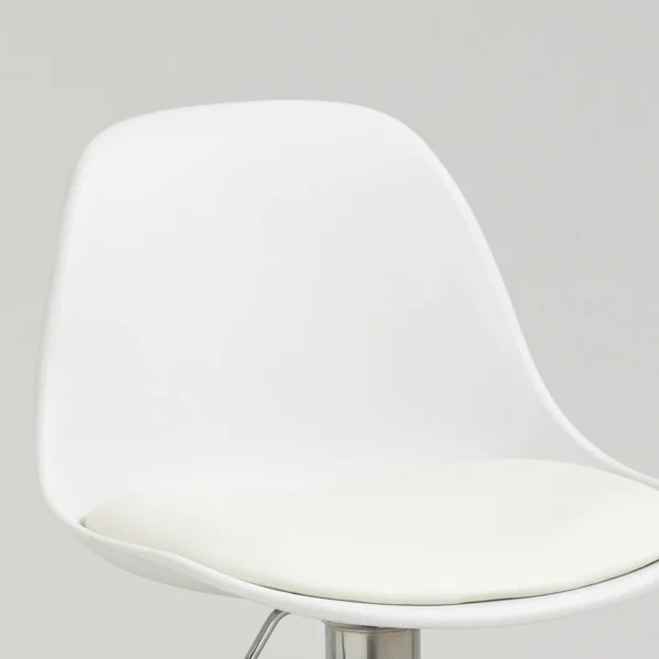 Set van 2 barkrukken draaistoelen tot 120kg met rugleuning in hoogte verstelbaar voor bartafel in wit kunstleer en staal 40x42x82 104 cm 9