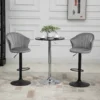 Set van 2 draaibare barkrukken met rugleuning, hoogte verstelbaar, fluweel touch, grijs, armloos, 51,5x57,5x93 114,5cm voor keuken & bar 2