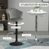 Set van 2 draaibare barkrukken met rugleuning, hoogte verstelbaar, fluweel touch, grijs, armloos, 51,5x57,5x93 114,5cm voor keuken & bar 6