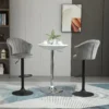Set van 2 draaibare barkrukken met rugleuning, hoogte verstelbaar, fluweel touch, grijs, armloos, 51,5x57,5x93 114,5cm voor keuken & bar 8