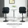 Set van 2 draaibare barkrukken, verstelbare barkrukken met rugleuning, barkrukken met rugleuning, zwart 5