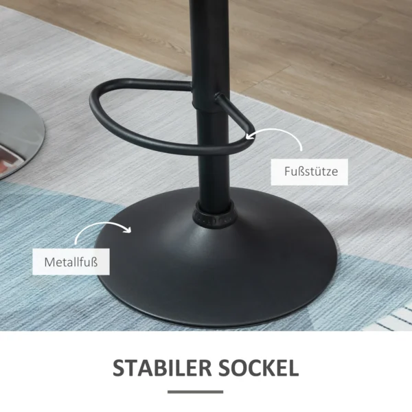 Set van 2 draaibare barkrukken, verstelbare barkrukken met rugleuning, barkrukken met rugleuning, zwart 6
