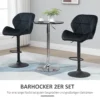 Set van 2 draaibare barkrukken, verstelbare barkrukken met rugleuning, barkrukken met rugleuning, zwart 8