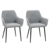 Set van 2 eetkamerstoelen gestoffeerde stoelen met ademende linnenhoes in lichtgrijs voor woonkamer keuken 59,5x56,5x81cm 1