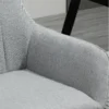 Set van 2 eetkamerstoelen gestoffeerde stoelen met ademende linnenhoes in lichtgrijs voor woonkamer keuken 59,5x56,5x81cm 10