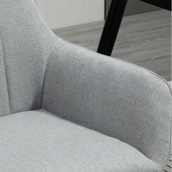Set van 2 eetkamerstoelen gestoffeerde stoelen met ademende linnenhoes in lichtgrijs voor woonkamer keuken 59,5x56,5x81cm 10