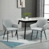 Set van 2 eetkamerstoelen gestoffeerde stoelen met ademende linnenhoes in lichtgrijs voor woonkamer keuken 59,5x56,5x81cm 2