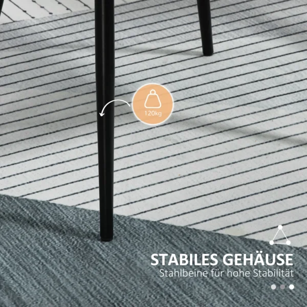 Set van 2 eetkamerstoelen gestoffeerde stoelen met ademende linnenhoes in lichtgrijs voor woonkamer keuken 59,5x56,5x81cm 7