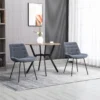 Set van 2 eetkamerstoelen keukenstoel gestoffeerde stoel met rugleuning, zitting bekleed met fluweel, voor woonkamer, in retro ontwerp, stalen poten, grijs 50 x 61 x 79 cm 2