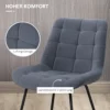 Set van 2 eetkamerstoelen keukenstoel gestoffeerde stoel met rugleuning, zitting bekleed met fluweel, voor woonkamer, in retro ontwerp, stalen poten, grijs 50 x 61 x 79 cm 6