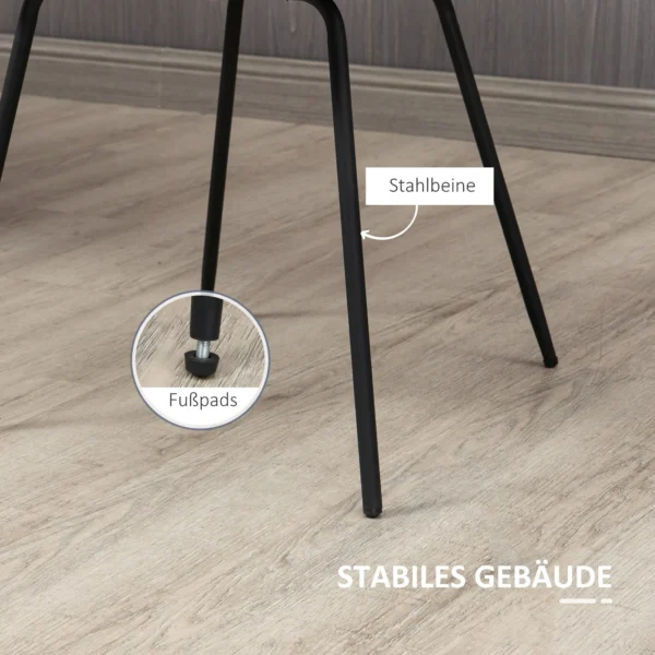 Set van 2 eetkamerstoelen keukenstoel gestoffeerde stoel met rugleuning, zitting bekleed met fluweel, voor woonkamer, in retro ontwerp, stalen poten, grijs 50 x 61 x 79 cm 7