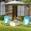 Set van 2 opvouwbare campingstoelen met drankhouder, netrugleuning, draagtas, opvouwbare stoel, opvouwbare vissersstoel, outdoor vissersstoel tot 120 kg, tuinstoel voor tuin, strand 10