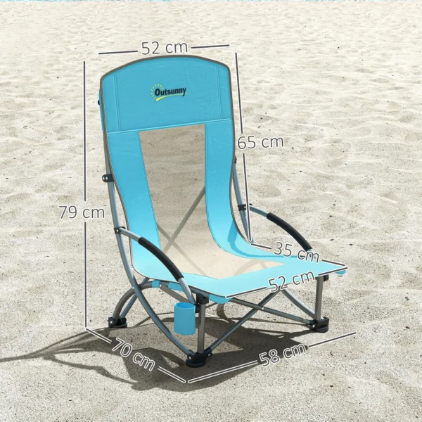 Set van 2 opvouwbare campingstoelen met drankhouder, netrugleuning, draagtas, opvouwbare stoel, opvouwbare vissersstoel, outdoor vissersstoel tot 120 kg, tuinstoel voor tuin, strand 4
