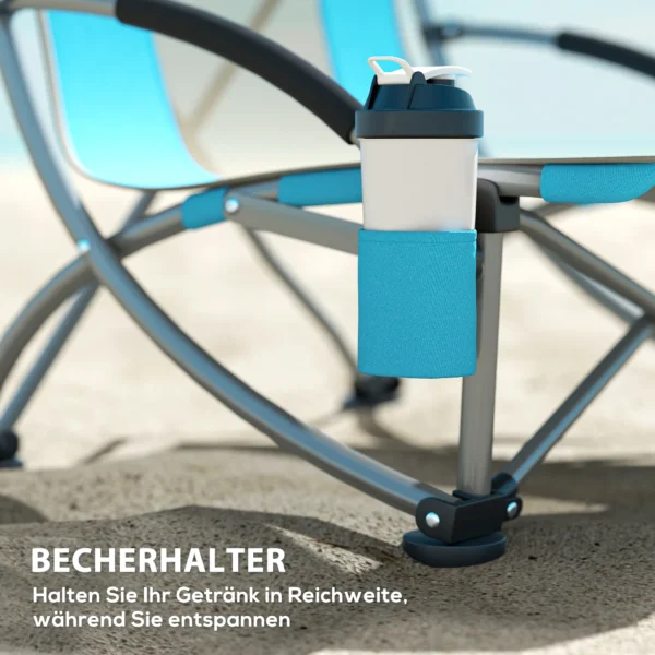 Set van 2 opvouwbare campingstoelen met drankhouder, netrugleuning, draagtas, opvouwbare stoel, opvouwbare vissersstoel, outdoor vissersstoel tot 120 kg, tuinstoel voor tuin, strand 7
