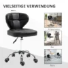 Set van 2 rolkrukken met rugleuning draaikruk, verstelbare werkkruk, kunstleer+staal, donkergrijs, 45x47x72 87cm 8