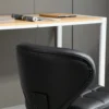 Set van 2 rolkrukken met rugleuning draaikruk, verstelbare werkkruk, kunstleer+staal, donkergrijs, 45x47x72 87cm 9