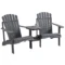 Set van 2 terrasstoelen met tafel en parasolgat, ergonomisch, sparrenhout, belastbaar tot 120 kg, l170 x b87 x h92 cm, donkergrijs 1