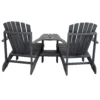 Set van 2 terrasstoelen met tafel en parasolgat, ergonomisch, sparrenhout, belastbaar tot 120 kg, l170 x b87 x h92 cm, donkergrijs 10