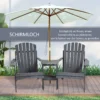 Set van 2 terrasstoelen met tafel en parasolgat, ergonomisch, sparrenhout, belastbaar tot 120 kg, l170 x b87 x h92 cm, donkergrijs 5