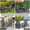 Set van 2 terrasstoelen met tafel en parasolgat, ergonomisch, sparrenhout, belastbaar tot 120 kg, l170 x b87 x h92 cm, donkergrijs 8