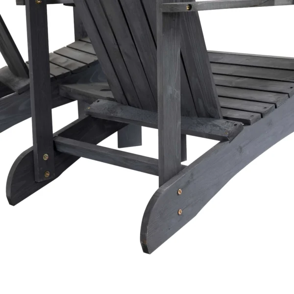Set van 2 terrasstoelen met tafel en parasolgat, ergonomisch, sparrenhout, belastbaar tot 120 kg, l170 x b87 x h92 cm, donkergrijs 9