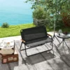 Set van 2 tuinbanken, zitbank, opvouwbare campingbank, klapbank tot 220 kg belastbaar, voor camping, terras, gaas, zwart, 108 x 65 x 73 cm 2