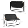 Set van 2 tuinbanken, zitbank, opvouwbare campingbank, klapbank tot 220 kg belastbaar, voor camping, terras, gaas, zwart, 108 x 65 x 73 cm 4