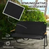Set van 2 tuinbanken, zitbank, opvouwbare campingbank, klapbank tot 220 kg belastbaar, voor camping, terras, gaas, zwart, 108 x 65 x 73 cm 6