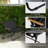 Set van 2 tuinbanken, zitbank, opvouwbare campingbank, klapbank tot 220 kg belastbaar, voor camping, terras, gaas, zwart, 108 x 65 x 73 cm 7