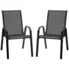 Set van 2 tuinstoelen stapelstoel met armleuning eetstoelen tuin metaal mesh stof zwart 70 x 54 x 90 cm 1