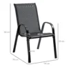 Set van 2 tuinstoelen stapelstoel met armleuning eetstoelen tuin metaal mesh stof zwart 70 x 54 x 90 cm 4