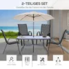 Set van 2 tuinstoelen stapelstoel met armleuning eetstoelen tuin metaal mesh stof zwart 70 x 54 x 90 cm 5