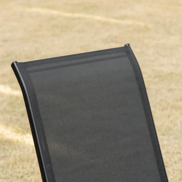 Set van 2 tuinstoelen stapelstoel met armleuning eetstoelen tuin metaal mesh stof zwart 70 x 54 x 90 cm 9
