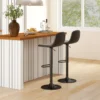 Set van 2 verstelbare draaibare barkrukken met rugleuning en voetsteun, antislip krukken, kunstleer, zwart 10