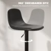 Set van 2 verstelbare draaibare barkrukken met rugleuning en voetsteun, antislip krukken, kunstleer, zwart 6