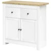 Sideboard keukenkast met 2 lades, soft close dubbele deur, verstelbare legplank, moderne opbergkast voor woonkamer, slaapkamer 79 x 35 x 80 cm wit 1
