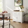 Sideboard keukenkast met 2 lades, soft close dubbele deur, verstelbare legplank, moderne opbergkast voor woonkamer, slaapkamer 79 x 35 x 80 cm wit 10