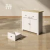 Sideboard keukenkast met 2 lades, soft close dubbele deur, verstelbare legplank, moderne opbergkast voor woonkamer, slaapkamer 79 x 35 x 80 cm wit 4