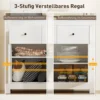 Sideboard keukenkast met 2 lades, soft close dubbele deur, verstelbare legplank, moderne opbergkast voor woonkamer, slaapkamer 79 x 35 x 80 cm wit 6
