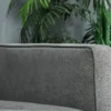 Slaapbank 3 zits met slaapfunctie en verstelbare hoek, vintage design van eucalyptushout en katoen in grijs 9