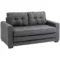 Slaapbank klapbank 2 zits, bedbank met slaapfunctie, linnen touch, rubberhout, grijs, 147,5x75x85cm 1