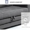 Slaapbank klapbank 2 zits, bedbank met slaapfunctie, linnen touch, rubberhout, grijs, 147,5x75x85cm 7
