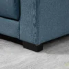 Slaapbank klapbank 2 zits stoffenbank bedbank sofa met slaapfunctie bankstel linnen touch rubberhout blauw 147,5 x 75 x 85 cm 10