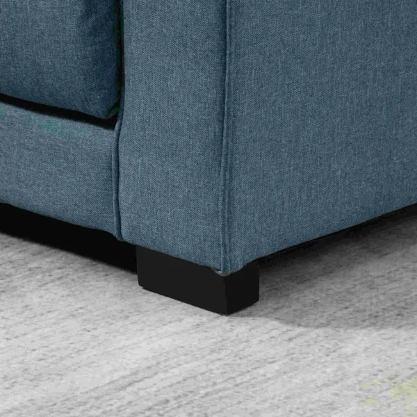 Slaapbank klapbank 2 zits stoffenbank bedbank sofa met slaapfunctie bankstel linnen touch rubberhout blauw 147,5 x 75 x 85 cm 10