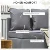 Slaapstoel 3 in 1 uitschuifbare slaapbank met bedfunctie 2 zits sofa met verstelbare rugleuning, zijtas, kussen, wielen, tot 300 kg, voor kleine ruimte donkergrijs 5