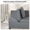 Slaapstoel 3 in 1 uitschuifbare slaapbank met bedfunctie 2 zits sofa met verstelbare rugleuning, zijtas, kussen, wielen, tot 300 kg, voor kleine ruimte donkergrijs 6