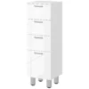 Smalle badkamerkast, toilet kast met verstelbaar plank, 3 laden, badkamerkast voor kleine ruimtes badkamer, woonkamer 30 x 30 x 93 cm wit 1