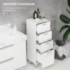 Smalle badkamerkast, toilet kast met verstelbaar plank, 3 laden, badkamerkast voor kleine ruimtes badkamer, woonkamer 30 x 30 x 93 cm wit 5