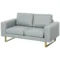 Sofa 2 zits bank met armleuning dubbelsofa modern gestoffeerde bank met linnenlook, kussens voor slaapkamer woonkamer, 145 x 82 x 78 cm, lichtgrijs 1
