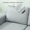 Sofa 2 zits bank met armleuning dubbelsofa modern gestoffeerde bank met linnenlook, kussens voor slaapkamer woonkamer, 145 x 82 x 78 cm, lichtgrijs 7